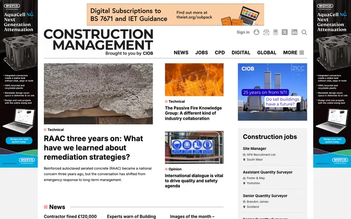 constructionmanagement.co.uk homepage