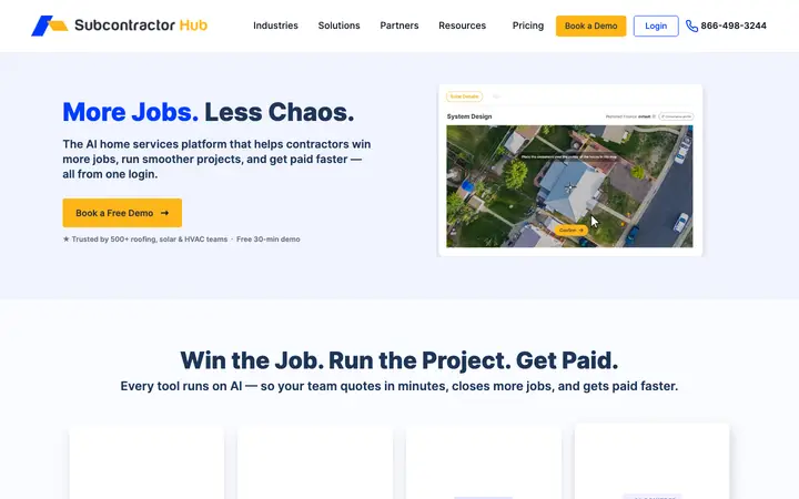 subcontractorhub.com homepage