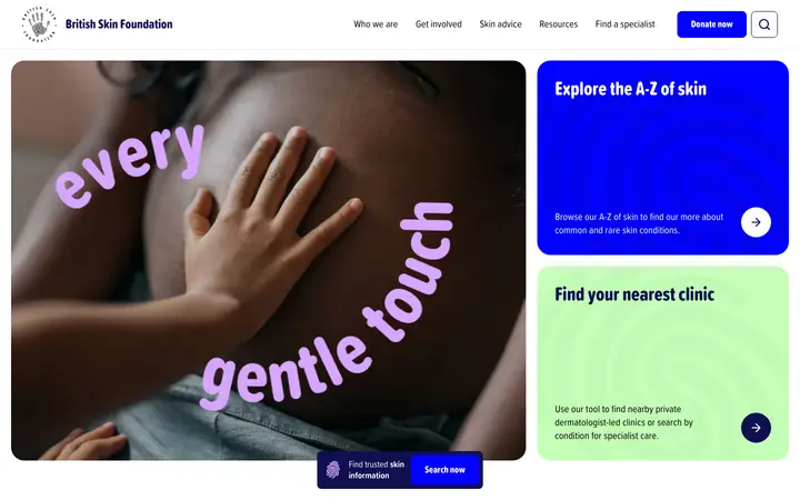 britishskinfoundation.org.uk homepage