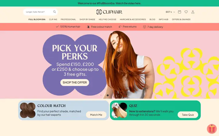 cliphair.co.uk homepage