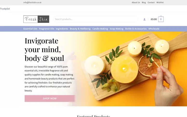 freshskin.co.uk homepage