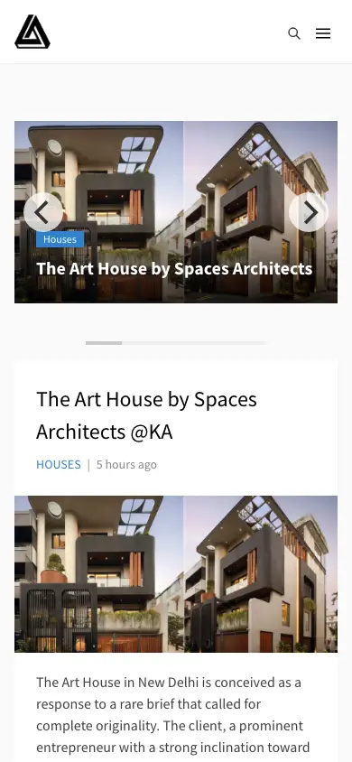 amazingarchitecture.com homepage on mobile