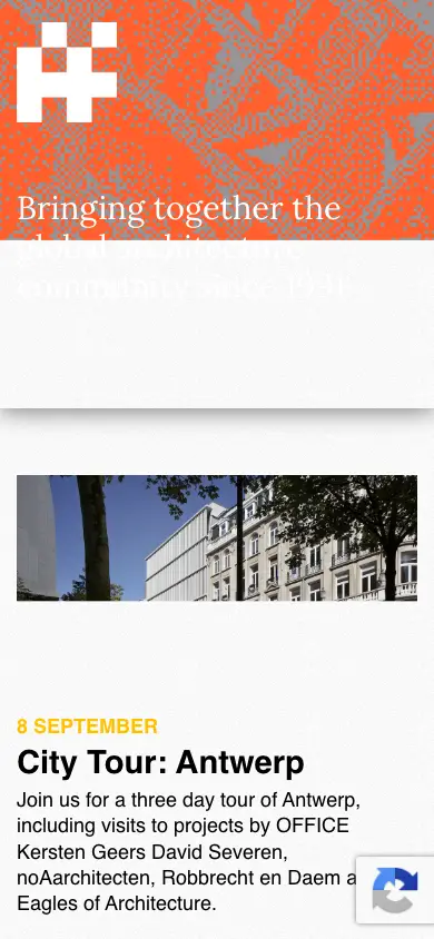 architecturefoundation.org.uk homepage on mobile