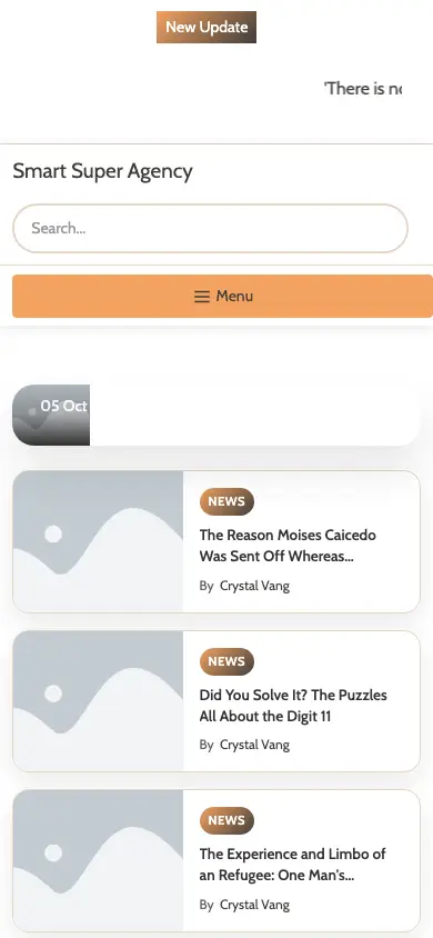 smartsuperagency.uk homepage on mobile
