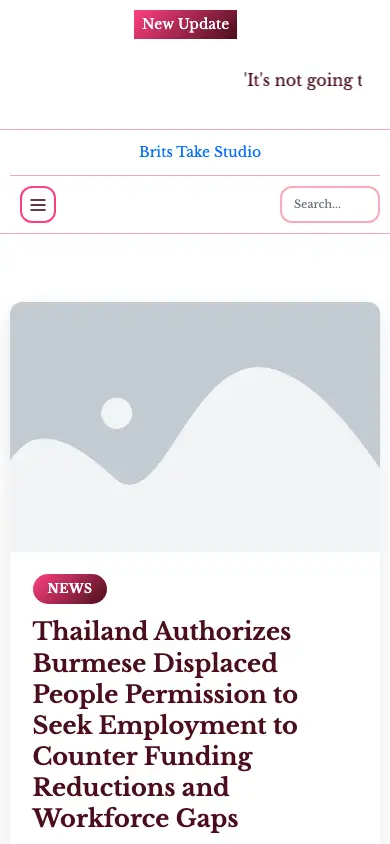 britstakestudio.uk homepage on mobile