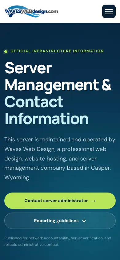 waveswebdesign.net homepage on mobile