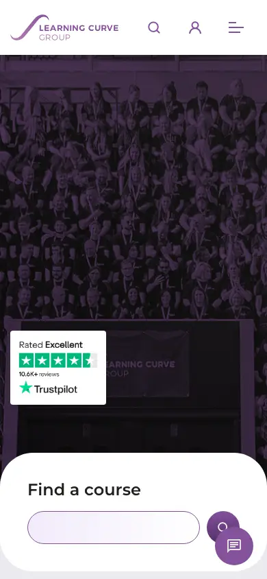 learningcurvegroup.co.uk homepage on mobile