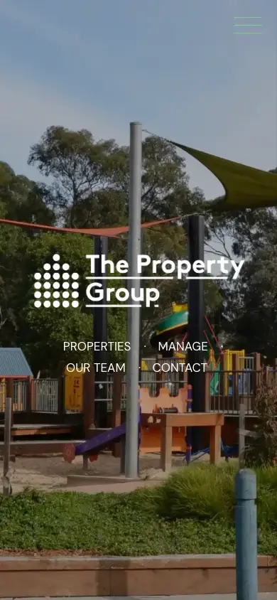 thepropertygroup.net.au homepage on mobile