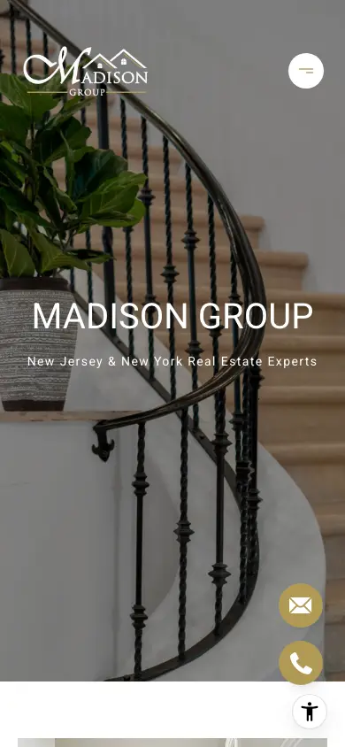 madisongroupproperties.com homepage on mobile
