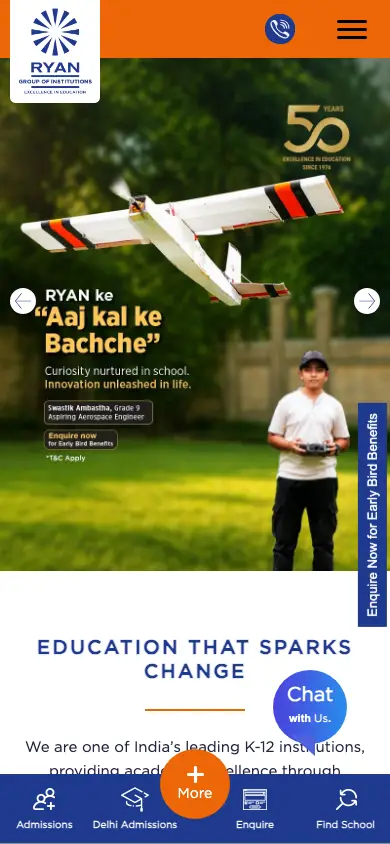 ryangroup.org homepage on mobile