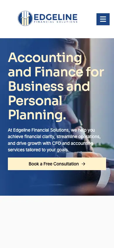edgelinefinancial.com homepage on mobile