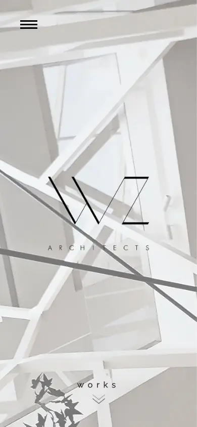 wzarchitects.com homepage on mobile
