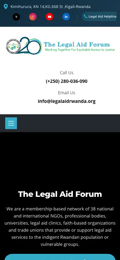 legalaidrwanda.org homepage on mobile