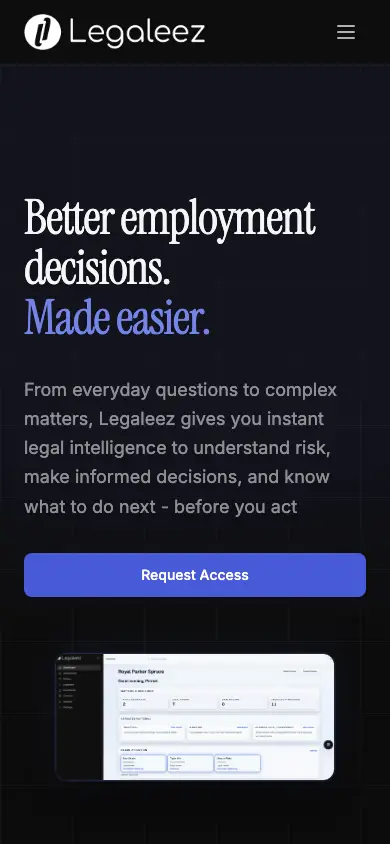 legaleez.com homepage on mobile