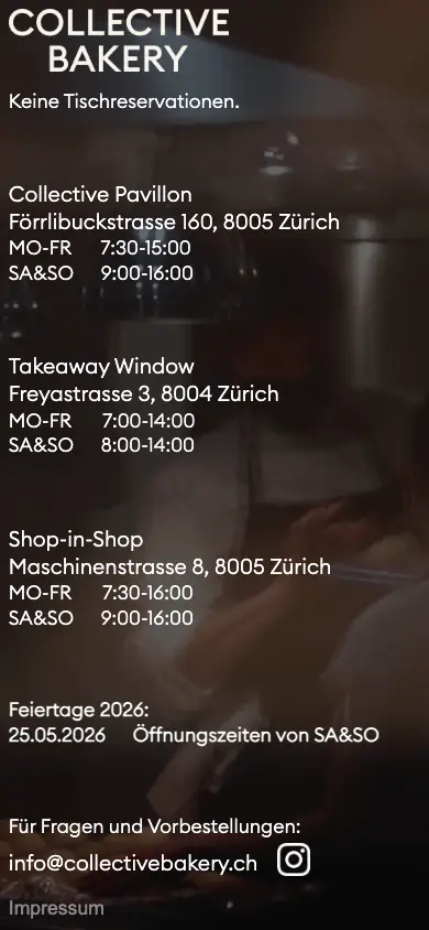 collectivebakery.ch homepage on mobile