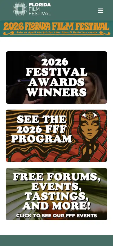 floridafilmfestival.com homepage on mobile