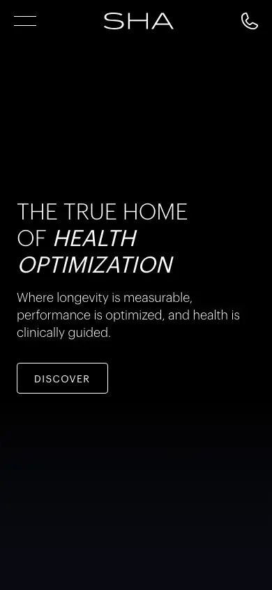 shawellness.com homepage on mobile