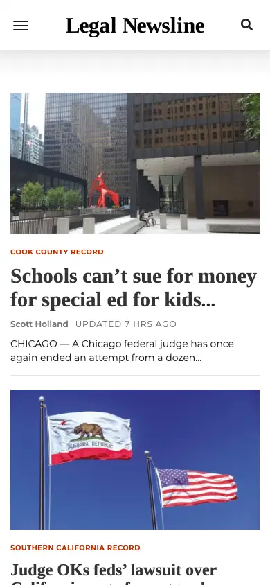 legalnewsline.com homepage on mobile