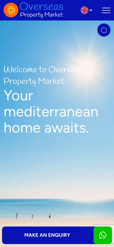overseaspropertymarket.com homepage on mobile